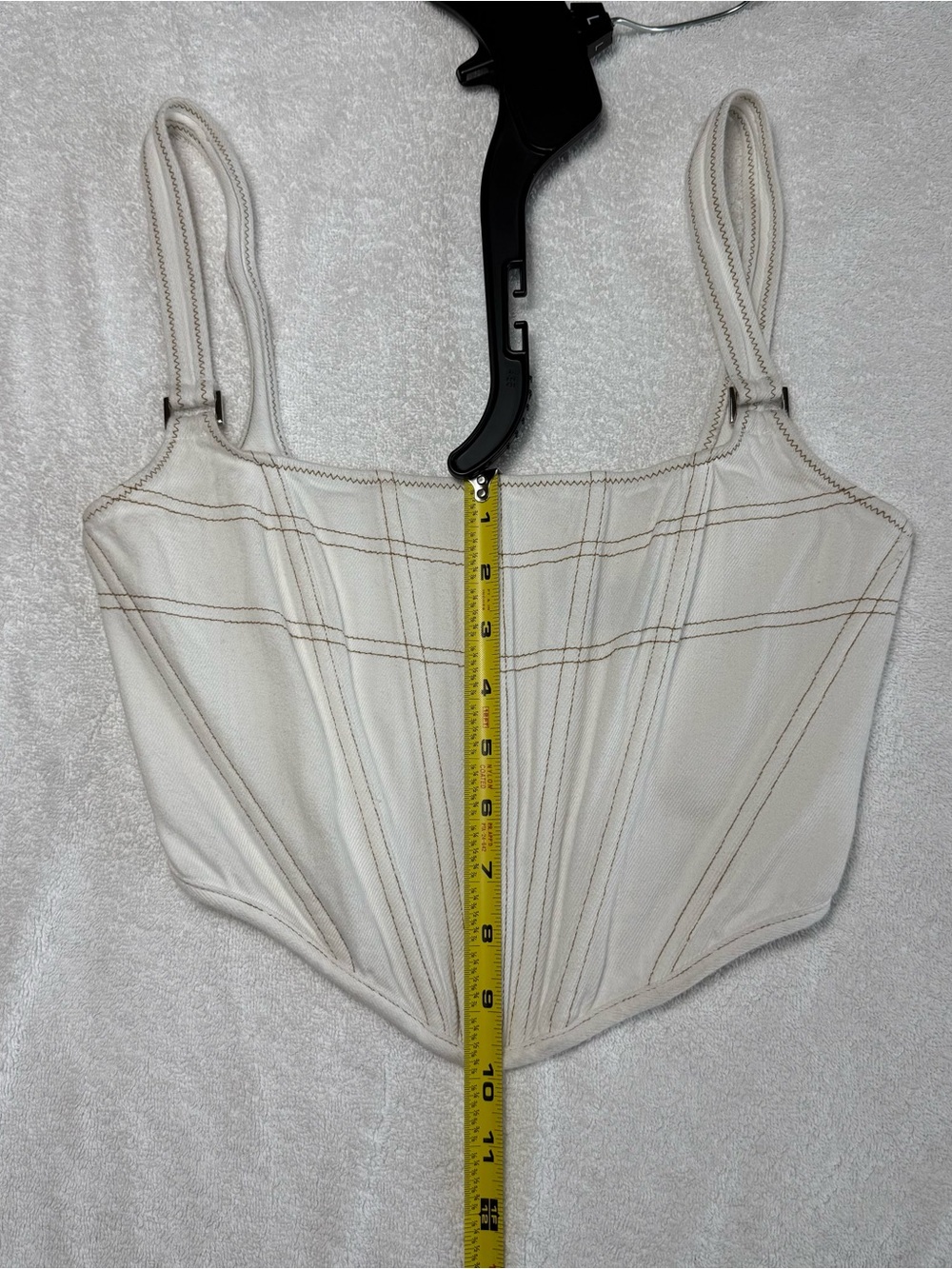White Fox White Corset Bustier Crop Top Contrast Stitch Cotton Women’s XS - Picture 7 of 7
